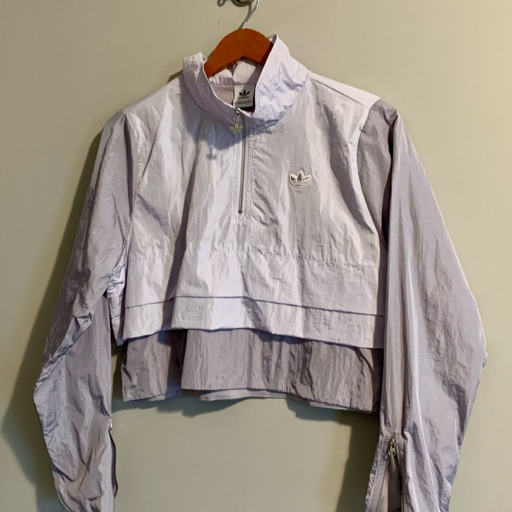 Adidas Lavender Cropped Windbreaker